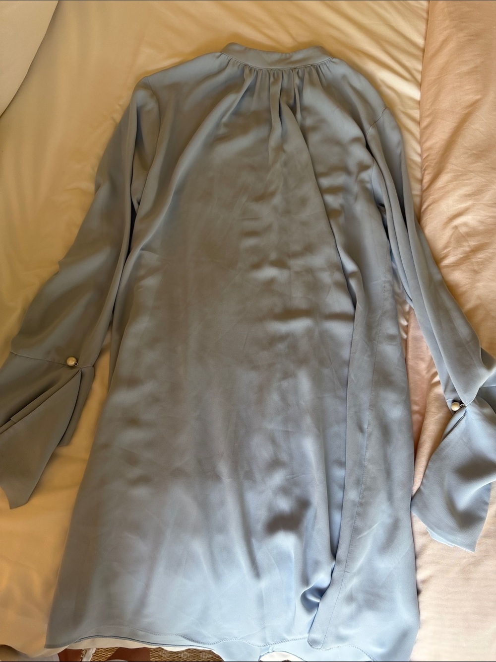 Light Blue Long Sleeve Shift Dress
